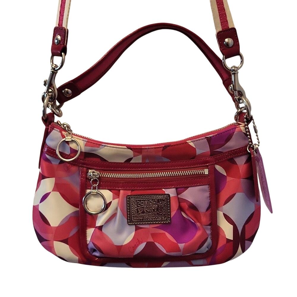 Coach Kaleidoscope Pink Multicolor Geometric Shoulder Bag Crossbody 14736
